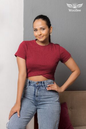 IB MATERIAL CROSS CROP TOP