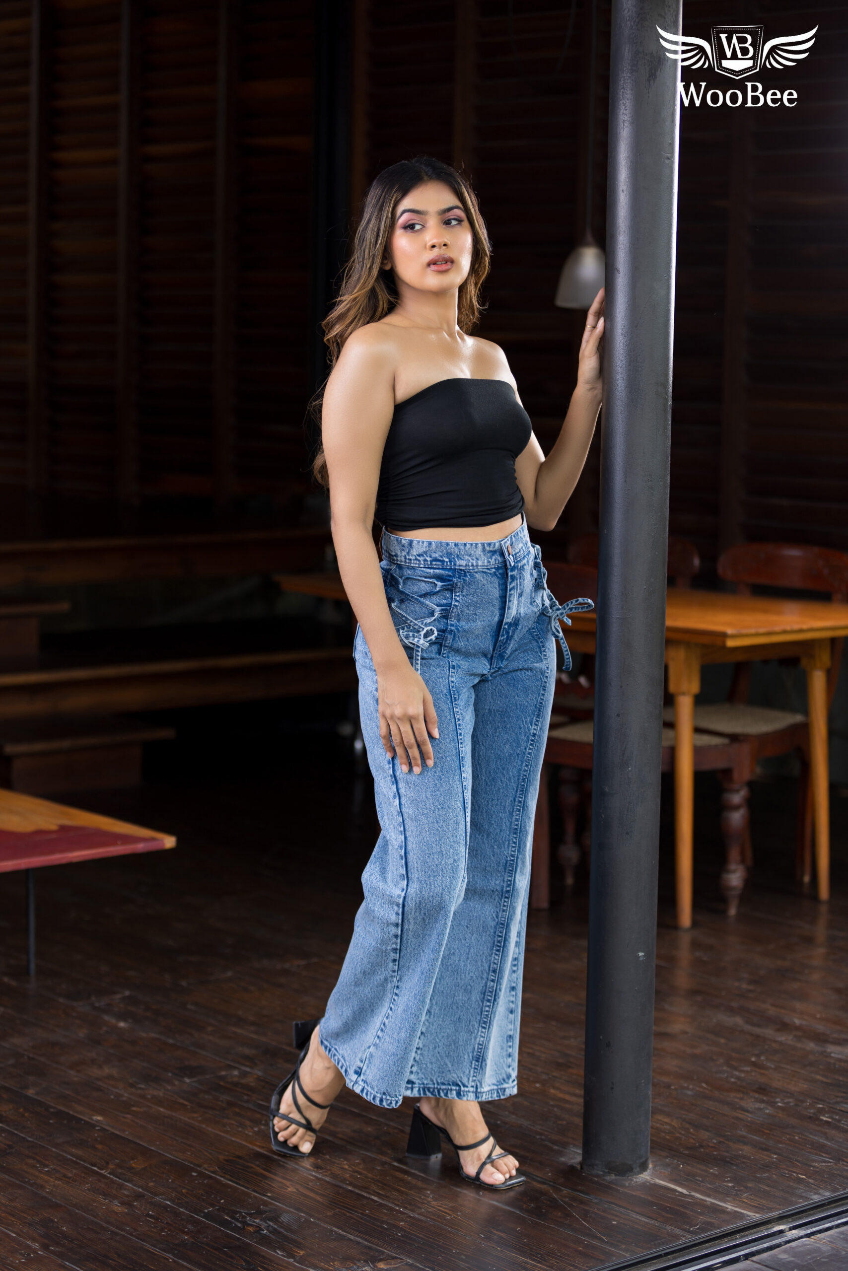 ACID WASHED LACE DETAIL JEANS 10 ACID WASHED LACE DETAIL JEANS