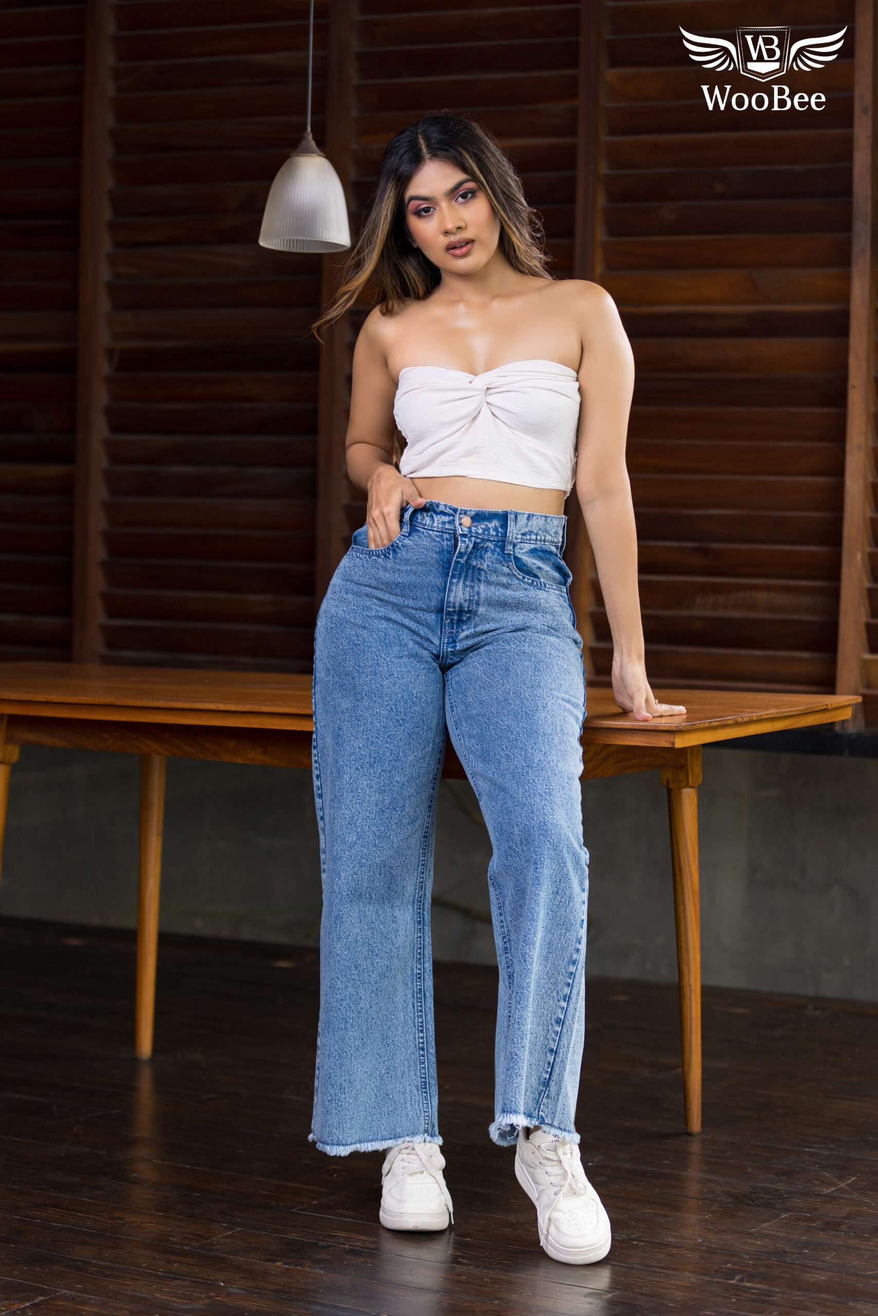 TRENDY ACID WASHED RAW EDGE WIDE LEG JEANS 13 TRENDY ACID WASHED RAW EDGE WIDE LEG JEANS