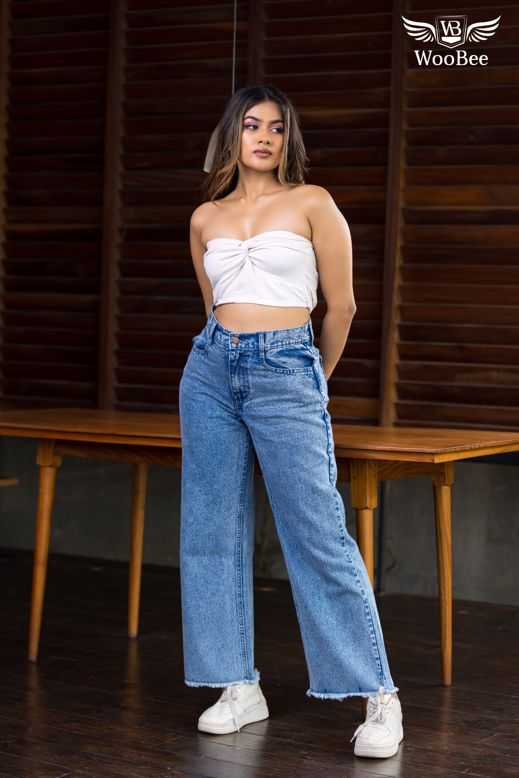 TRENDY ACID WASHED RAW EDGE WIDE LEG JEANS 1 ACID WASHED RAW EDGE WIDE LEG JEANS