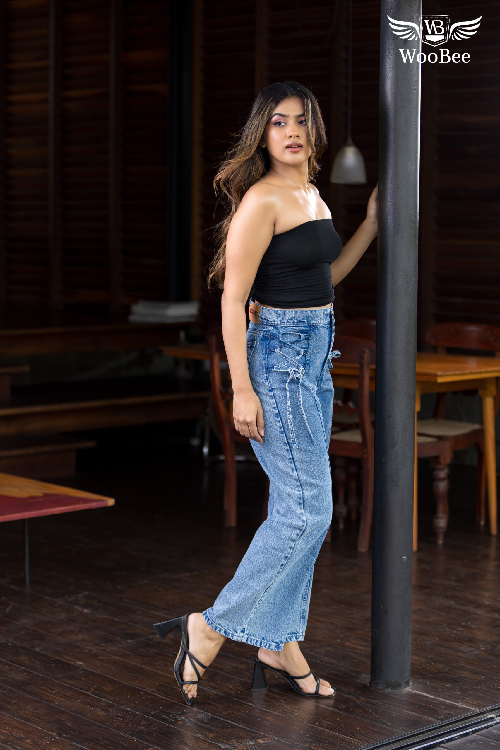 ACID WASHED LACE DETAIL JEANS 6 ACID WASHED LACE DETAIL JEANS