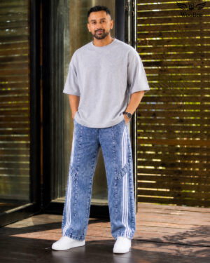 Men's Triple Stripe Denim Trouser