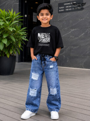 Kids Patched Denim